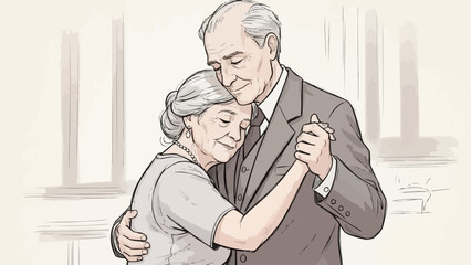 senior couple looking at camera