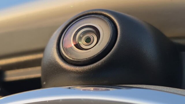 Close-up of the front camera on the car