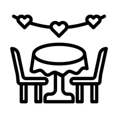 Wedding Table line icon