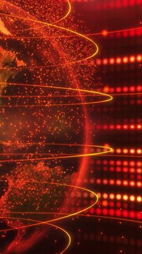 Abstract image of the virtual space of modern technologies around the Earth