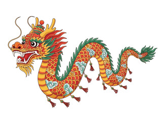 Vibrant Oriental Dragon A Detailed Illustration of Chinese Mythology, Culture, and Symbolism