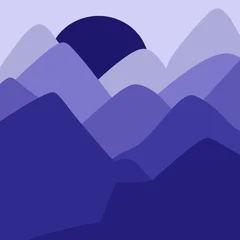 Fotobehang Violet Mountain landscape  © Drielle