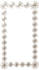 Abstract Geometric Frame: A sophisticated, decorative rectangular frame, composed of delicate geometric starburst elements, offers a sense of elegance and refined design.