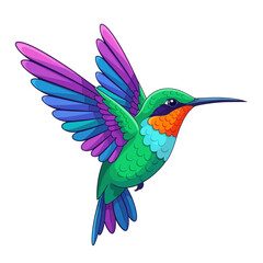Fototapeta premium Colorful Hummingbird in Mid Flight.