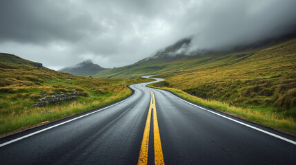 Naklejka premium road to the mountains