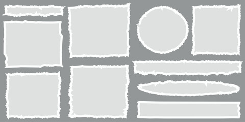 A versatile collection of torn paper effect design elements in various shapes