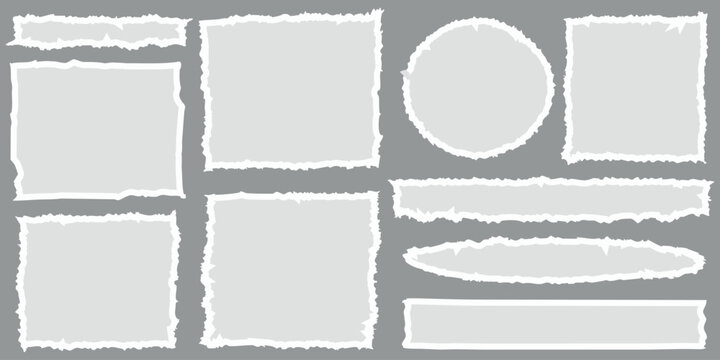 A versatile collection of torn paper effect design elements in various shapes
