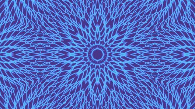 abstract kaleidoscope mandala overlay animation creating a strong optical illusion through layered symmetrical lines and radial motion. Intricate glowing patterns form a hypnotic and dynamic visual.