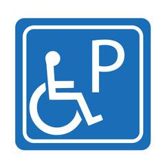Disabled Parking Symbol Sign, Vector Illustration, Isolate On White Background Label