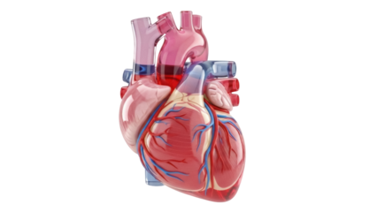 Isolated human heart anatomy, cardiovascular system, medical concept, health, healthcare model