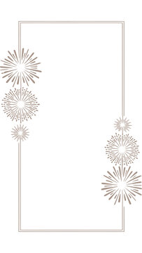 Elegant Celebration Frame: A vertical composition showcases an elegant frame adorned with stylized bursts of light, ideal for adding a touch of festivity and sophistication to any design or layout.