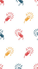 Fireworks Pattern: A vibrant and repetitive pattern of colorful firecrackers exploding with a burst of celebratory energy. Capturing the spirit of joy and festivity.