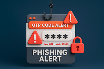 Phishing alert concept represented in digital graphic.