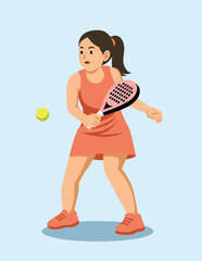 girl with padel racket