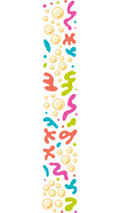 Vibrant Abstract Composition: A lively arrangement of colorful shapes and circular elements, creating a dynamic visual narrative and evoking a sense of joy and playful energy.