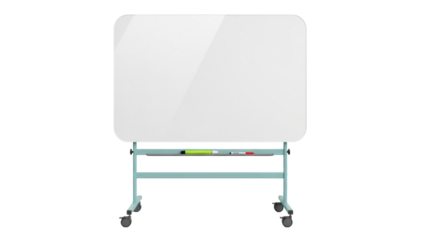 Isolated Movable Whiteboard with Markers Ready for Creative Work in a Modern Studio or Office