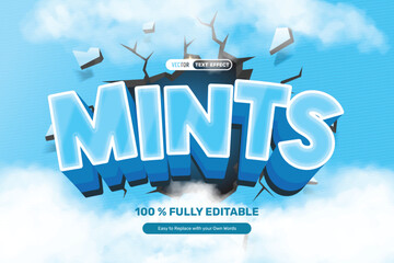 3D Blue Mint Text Effect