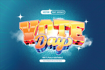 3D Vote Day Text Effect