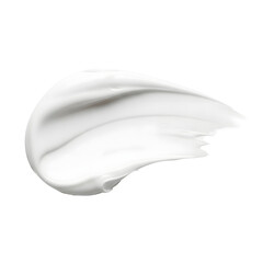 White cream smear on transparent background