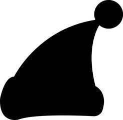 A set of Black Santa Claus silhouettes for festive Christmas designs. group collection three Santa Claus head silhouettes with beards and sunglasses Christmas. isolated on transparent background.