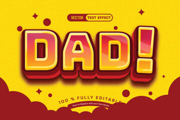 3D Red Dad Editable Text Effect