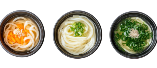 Japanese weight-loss meals with konjac noodles vegetables and healthy sides on transparent background