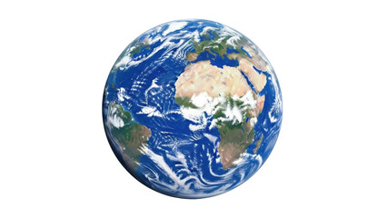Isolated globe showcasing continents Africa and South America, climate, and weather
