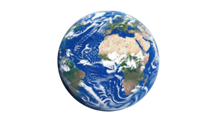 Isolated globe showcasing continents Africa and South America, climate, and weather