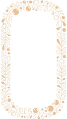 Elegant Floral Frame: A delicate frame crafted from soft-toned floral elements, offering a touch of refined beauty. The design includes leaves and circles, evoking a sense of gentle elegance.