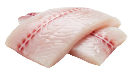 Isolated raw fish fillet, ready to cook for a healthy meal, fresh and prepared for dinner recipes
