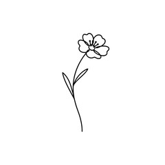 Minimalist Single Flower Sketch for Art and Design Projects
