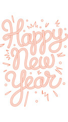 Joyous New Year Wishes: A celebratory typographic design radiates a sense of new beginnings, excitement, and a hopeful outlook for the upcoming year. 