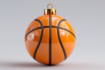 A basketball ball-shaped christmas ornament.