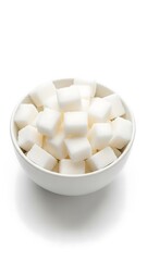 Sweeten your recipes with a bowl of pure white sugar cubes, perfect for baking, desserts, and adding a touch of sweetness to your daily coffee or tea