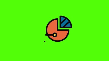 Analyzing the Pie Chart: A simple pie chart. Its slices denote proportion and data representation against a vivid green backdrop. - Powered by Adobe