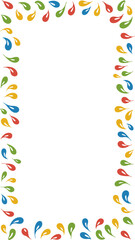 Artistic Border Design: A vibrant artistic border created with a repeated pattern of colorful droplets creates a unique frame, offering a creative backdrop.