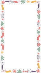 Abstract Border Frame: A playful and artistic frame, adorned with a collection of whimsical shapes and forms in various colors, providing a unique border element for design and creative projects.