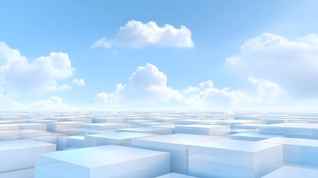 Cloud Computing Abstract Background With Digital Platform And Large Copy Space