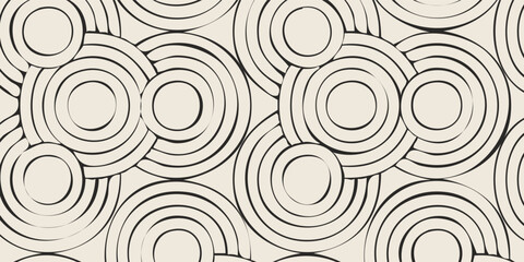 Concentric Circles Pattern Seamless Abstract Background.