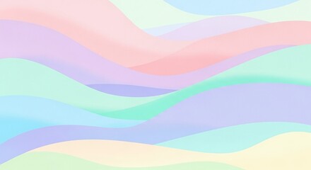 Flowing Pastel Color Waves Abstract Background for Modern Design