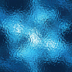 Blue matte effect. Grain texture. Frosted glass tile. Crumpled shiny foil surface. Dark ultramarine grain texture. Vector background