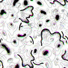 Seamless abstract unusual pattern with wavy lines. Psychedelic background
