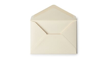 Closed cream-colored envelope on , flat design isolated on white background