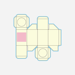 Packaging box with supporter and circle window die cut template design