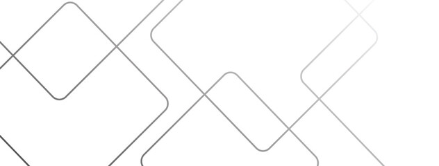 Minimal White Abstract Line Background with Geometric Rounded Shapes Modern Clean Vector Style