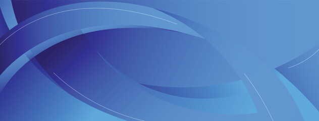 Blue Abstract Wave Background with Smooth Curves Flowing Motion Modern Vector Illustration