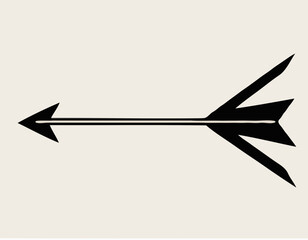 Vintage hand drawn arrow illustration in black and white on a wh