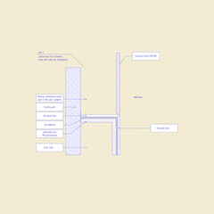 Sectional drawing of the design of a furniture niche with a box for installation.