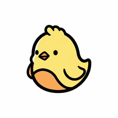 Cute cartoon chick with a round body and small wings.
