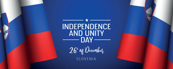 Slovenia independence and unity day vector banner, greeting card